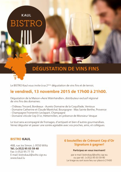 Dégustation de vin bistro sep15