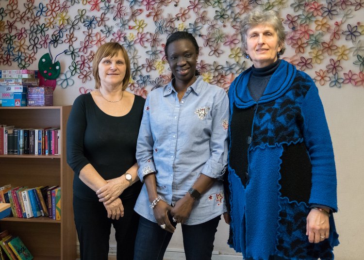 Heike Reisen, Caty Diop und Nena Kuc, Verantwortliche des Centre Oasis